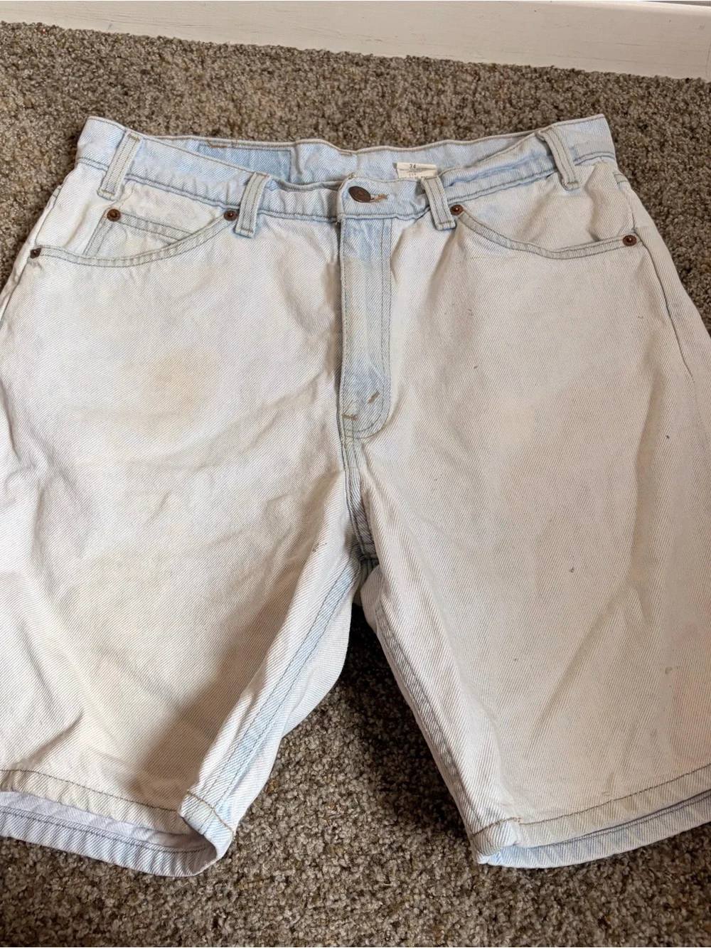 Vintage Levi’s 550 orange tab Light Blue Denim Shorts